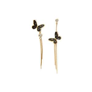 Boucles d'oreilles pendantes tendance, design papillon, plaqué or, acier inoxydable 316L, longues pampilles, bijoux pour femmes - Product Image 1