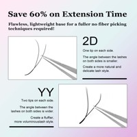 Y-förmige Wimpern 1D 2D Wimpernverlängerungen 12 Reihen Mix 8-12/8-15mm Braun/Schwarz Premium Künstliche Wimpern Netz Kreuzwimpern