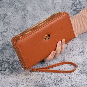 Nueva cartera larga elegante para <span class=keywords><strong>mujer</strong></span> con doble cremallera, moda japonesa y coreana de lujo, gran capacidad, plegable. - Product Image 5
