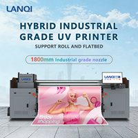 Impresoras de Inyección de Tinta UV Híbridas de Gran Formato LANQI, Producto Nuevo, 1.8m, Alta Capacidad, Alta Precisión, 2400DPI, Máquina de Impresión de Pancartas