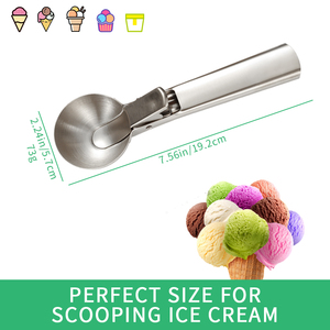 Lavavajillas Cuchara multifuncional grande Herramientas para helados con gatillo Cuchara para helados de acero inoxidable - Product Image 3