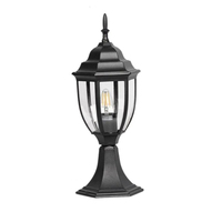 Lampe de poteau extérieure en aluminium LED E26 E27 GU10 IP44, pour jardin, maison, portail principal, pilier, avec abat-jour en verre