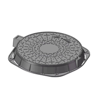 Couvercle d'inspection routier robuste LANWEI en fonte ductile ronde, charnière verrouillable EN124 C250 pour égouts