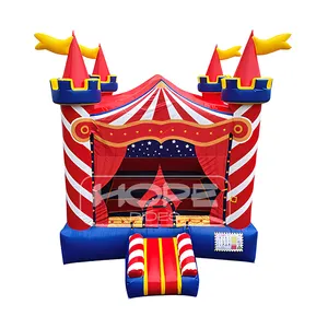 Château de saut gonflable de fête de cour d'enfants 0.55 cavalier en pvc 13ft videur 4x4 mètres rebond de maison de cirque gonflable avec couvercle