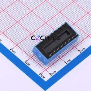 DS-8-B-T DIP Switch Through hole Component (THT),P=2.54mm Switch Flat Toggle, Raised Type Single Pole Single Throw 8 2.54mm - Product Image 2