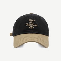 Gorra de Béisbol de Sarga de Algodón Lavado Estilo Vintage con Contraste de Color y Bordado 3D de Letras, Parte Superior Suave, Unisex, Casual, Venta al por Mayor