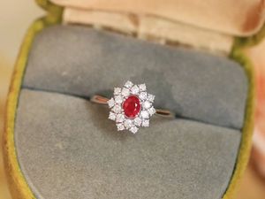Anillos de Diamantes y Rubíes de Oro Real de 18K Xinfly Classic, Joyería Au750 para Damas - Product Image 3