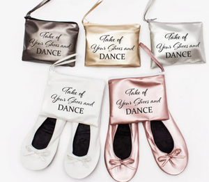 Scarpette da Ballo Personalizzate per Matrimonio, Regalo, Ballerine Pieghevoli con Borsa - Product Image 1
