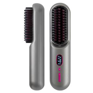 Portable <b>Heated</b> Mini Ionic Hot Comb Straightener Comb Fast Heating Cordless Mini Straightening <b>Brush</b> for Travel - Product Image 4