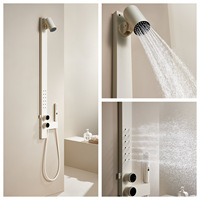 Offre Spéciale : Ensemble de Douche Mural Thermostatique Gris Anthracite avec Jets Corporels – Équipement de Salle de Bain Fiable