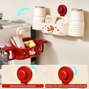Custom Logo/ Color Plastic Storage Rack with <b>Suction</b> Cup and <b>Hook</b> Bathroom & Kitchen Organizer Rack for Storage Holders - Product Image 6