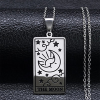 Tarot Cartes Géométrique Significatif Lune Signe Du Soleil Colliers En Acier Inoxydable Chance Amulette Major Arcana Collier Ésotérisme Bijoux