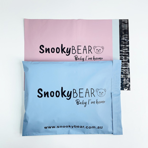 10x13inch Custom Matte Blue Poly Mailers with Black Printing - Branded Shipping Bags for Luxury Apparel & Streetwear - Product Image 4