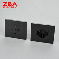 Interruptor Modular de Lujo Moderno Serie PH de Z&A Electric, 10A, 3 Tomas, Enchufe Schuko Alemán, Interruptor de Pared para Italia y Perú, Enchufe Europeo