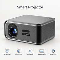 Projecteur MAXPG 8k 300 pouces Android Full HD 1080p natif WiFi avec haut-parleurs, projecteur de cinéma intelligent pour la maison