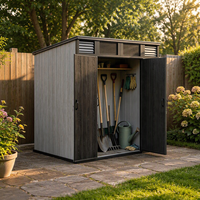 Abri de jardin en plastique robuste KENDA 8x8 pieds, résistant aux UV, prêt pour les typhons, abri de rangement extérieur