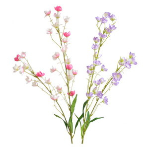 Vente en gros de 2 branches de fleurs artificielles en soie, longues, de type lys des prés, pour la décoration de la maison, des mariages et des hôtels, fleur de campanule - Product Image 1