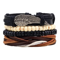 2020 2020 Mode Mode lässig Punk Retro Perle mehr schicht ige Engels flügel Brighton Accessoires Schmuck echtes Leder verstellbar