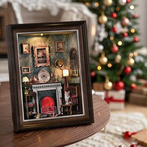 Cornice Fotografica Stereo Fai-da-Te, Cabina Giocattolo Artigianale, Puzzle 3D Educativo Creativo, Modello <span class=keywords><strong>di</strong></span> Scena in Legno Assemblato, Montabile a Parete - Product Image 1