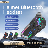 Casque de moto SF20Pro pour interphone avec portée de 1200 m, batterie de 45 h, triple réduction de bruit, étanche IP67, audio haute fidélité