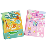 Livre d'autocollants réutilisables en gelée, reliure spirale, livre d'autocollants éducatif et silencieux pour enfants, jouet de voyage DIY pour tout-petits, logo personnalisé