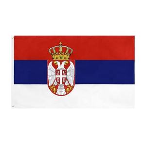 Banderas serbias al por mayor 100% poliéster 3x5ft Stock impreso SR serbio <span class=keywords><strong>Serbia</strong></span> <span class=keywords><strong>bandera</strong></span> - Product Image 1