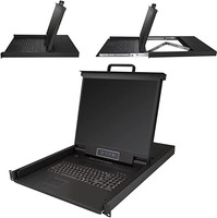 Consola KVM de 8 Puertos para Montaje en Rack con Cables de 6 pies - Conmutador KVM Integrado con Monitor LCD de 19 Pulgadas - KVM LCD 1U Completamente Equipado