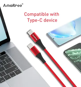 Amaitree High Quality 6ft USB Cable Data Transfer Fast Charging Type C to Type C Cable