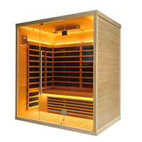 Sauna de loisirs SS-400, sauna électrique à vapeur sèche moderne de luxe, capacité pour 4 personnes, chauffage à spectre complet, infrarouge lointain, en bois de cèdre massif