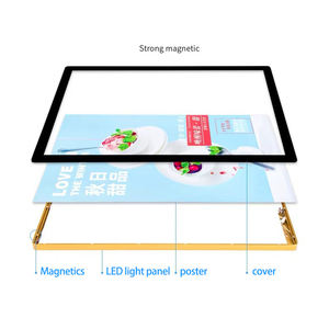 Caja de luz LED para interiores ultrafina, marco de aluminio de cartelera fácil de instalar para pantalla de menú de <span class=keywords><strong>restaurante</strong></span> de Hotel, <span class=keywords><strong>EL</strong></span> montado en la pared - Product Image 3