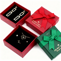 Boîte à bijoux en papier de couleur unie avec tiroir, logo personnalisé, pour l'emballage de bijoux, anneaux, colliers, bracelets, service OEM, vente en gros