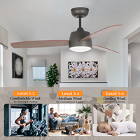 Ventilateur de plafond moderne simple et dimmable, 46 pouces, moteur DC, télécommande, pour intérieur domestique