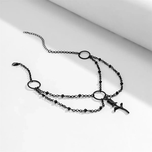 Bijoux fantaisie collier <span class=keywords><strong>gothique</strong></span> tour de cou Halloween cristal gland collier pour femmes rétro noir Rose clavicule unisexe chaîne cadeau - Product Image 4
