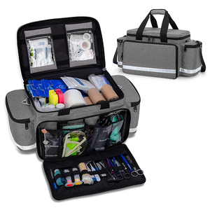 Sac de traumatologie d'urgence vide avec séparateurs intérieurs et fond anti-rayures, sac médical professionnel, sac de rangement pour premiers secours - Product Image 1