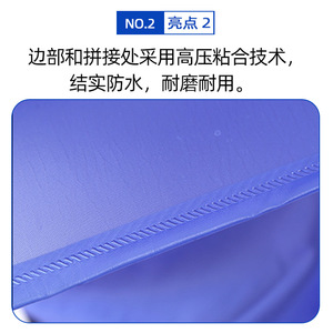 ผ้ากันเปื้อนแขนกุดคิวชู ไซส์เดียว สีฟ้า ทำจาก PVC กันน้ำ สำหรับงานแปรรูปอาหาร - Product Image 3