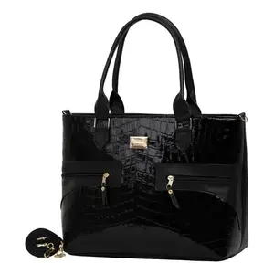 Bolso de Viaje de Piel Sintética Negra con Diseño de Cocodrilo para Mujer, Marca Fana Julia, 20-35L de Gran Capacidad, Cierre de Cremallera - Product Image 1