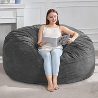 Fauteuil pouf extra large en tissu velours, personnalisable