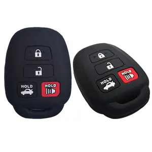 Silicone Car Key Cover Case for TOYOTA Avensis Camry Corolla 3 Button Remote Key Holder Bag Protection Car Accessory