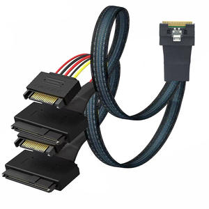 SFF-8654 Anti-disinserimento snello completamente chiuso da 8i 74P a 2x SFF 8639 U.2 + 15P cavo di collegamento per l'elettronica - Product Image 3