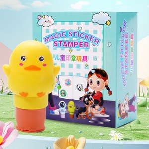 Funny Kids Magic Stamp Sticker Dinosaur Rabbit Collectible Sticker Stamper con 100 pegatinas extraíbles y almohadilla de actividad de 6 páginas - Product Image 4