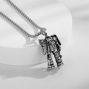 Collier pendentif robot exagéré en acier inoxydable sans nickel - Product Image 5