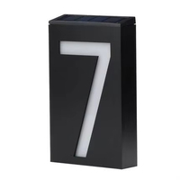 Lampe solaire LED pour numéro de maison, plaque de porte, éclairage d'adresse, idéale pour villa, hôtel, étanche IP65, éclairage extérieur de porche, logo lumineux.