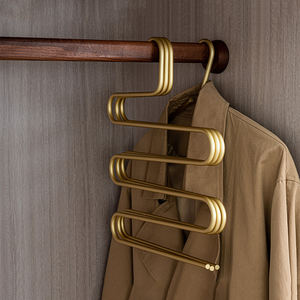 Aleación de plata Metal Magic S-shape 5 Tiers Mini bufanda organizador Hamger venta al <span class=keywords><strong>por</strong></span> menor bufandas baratas pantalones percha - Product Image 2