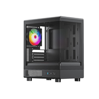 Boîtier pour PC de jeu Micro ATX de haute qualité USB3.0 verre trempé vue sur la mer bonne tour moyenne avec trois ventilateurs arc-en-ciel