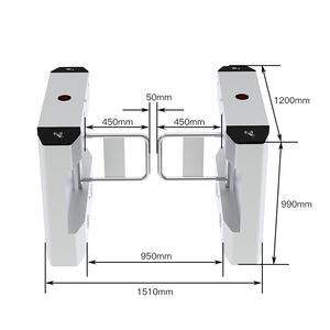 Porte tourniquet à rabat polyvalent HCW avec code QR et lecteur de cartes pour les arénas de sport et la billetterie - Product Image 1