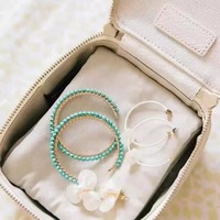 Petite boîte à bijoux en toile avec fermeture éclair pour sublimation, vente en gros d'accessoires, collier, boucles d'oreilles, bracelet, bague, avec sac