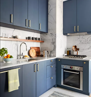 Armoires de cuisine modulaires personnalisées de la marque Prima, en panneaux de mélamine, effet marbre, garantie 5 ans, design moderne, pour appartement, directement de l'usine
