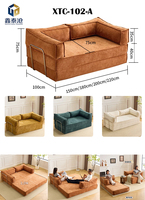 XTC Einfaches Gerades Komprimiertes Stoff-Schlafsofa Quadratisches Knochenloses Couch-Bett für Wohnzimmer Apartment Schwammgefülltes Sofa-Set