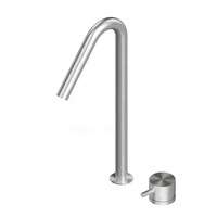 ZY-B832L robinet de lavabo en acier inoxydable brossé à 2 trous monté sur le pont 360 degrés pivotant mitigeur d'eau chaude et froide
