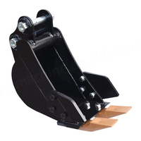 Gigi Bucket Excavator Mini 200mm/7.87in, Baja Paduan Tahan Aus, Warna Hitam, Garansi 1 Tahun, Cocok untuk 35 Ton, Pekerjaan Pertanian